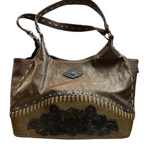 Justin Boots Women's Western Embroidered Conceal Carry Handbag Purse Lg